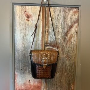 Brighton Vintage Brown and Black Crocodile Pattern Shoulder Bag